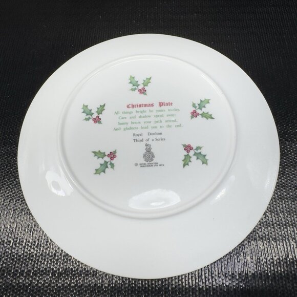Vintage 1979 Royal Doulton Christmas Plate Dish Fine Porcelain 3rd Of A Series - Picture 7 of 10